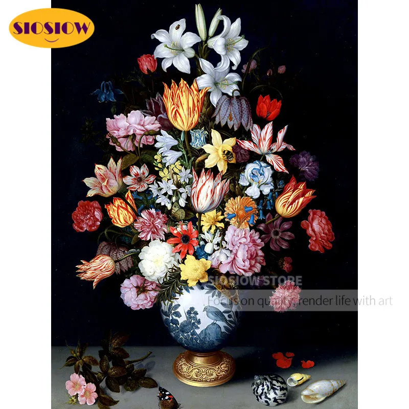 5D DIY алмазная живопись цветы розы ваза с лилиями перекресная строчка Наборы