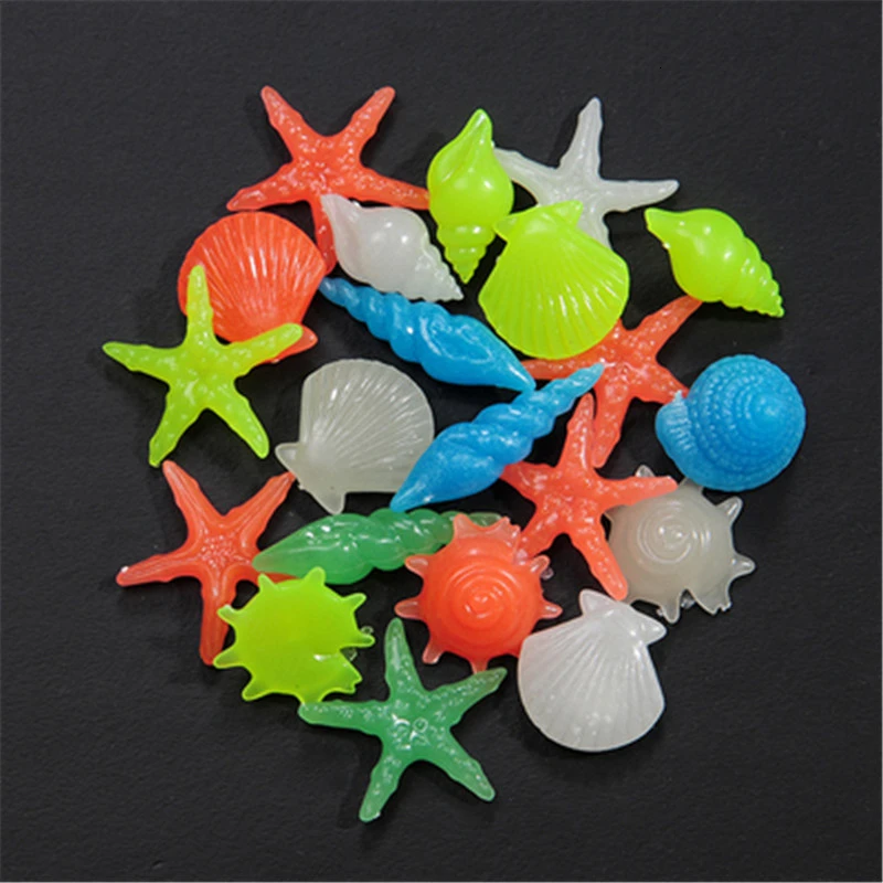 5/10/20 шт. разноцветные светящиеся камни в форме ракушек|Декорации| |