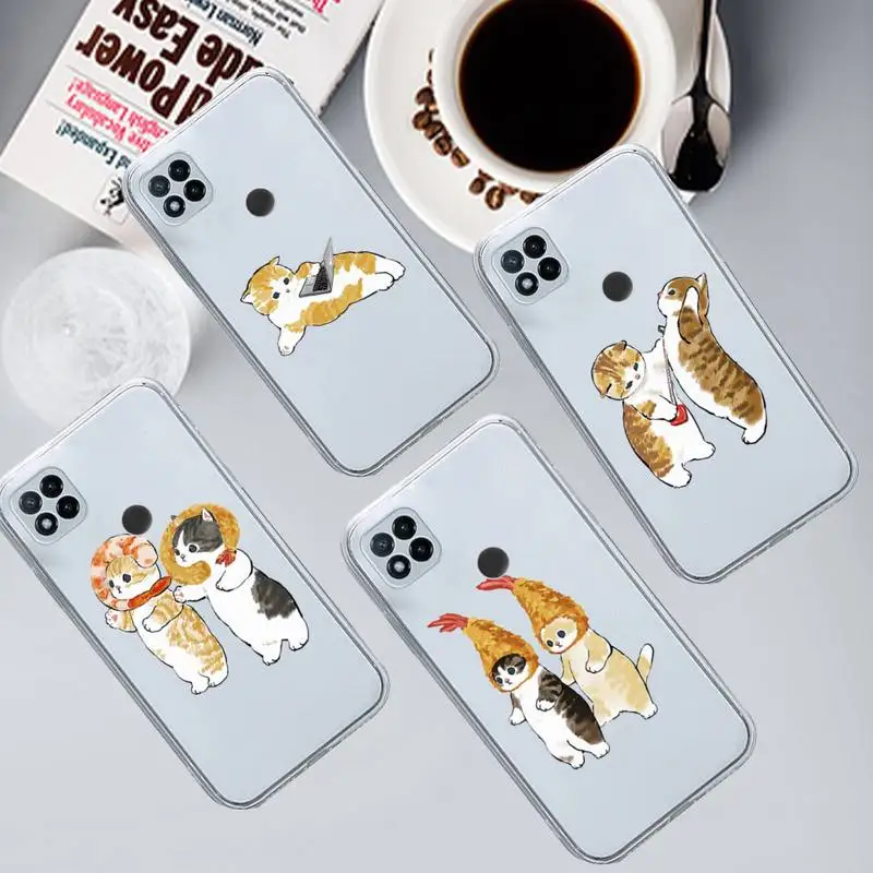 

Funny Cat Cartoons Phone Case Transparent for Xiaomi redmi note 8 9 10 11 t lite pro ultra mix 4 k40