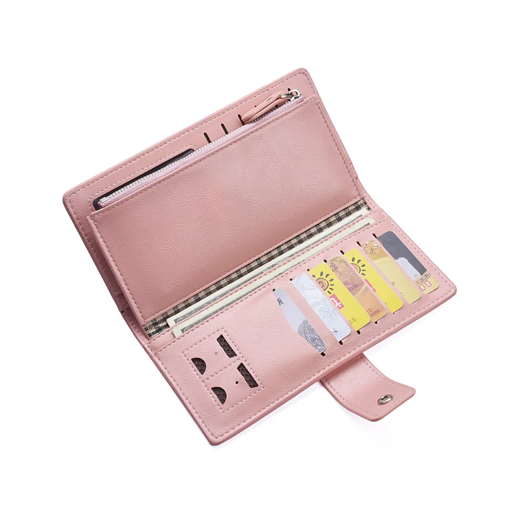 

New style ladies wallet long multi-function hand phone bag zipper buckle wallet card bag