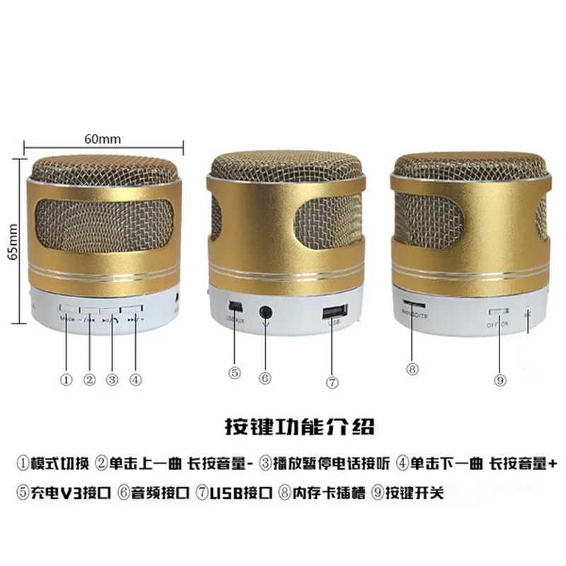 Мини динамик A9D с Bluetooth стереозвук поддержка fm радио tf карты U диск музыкальный