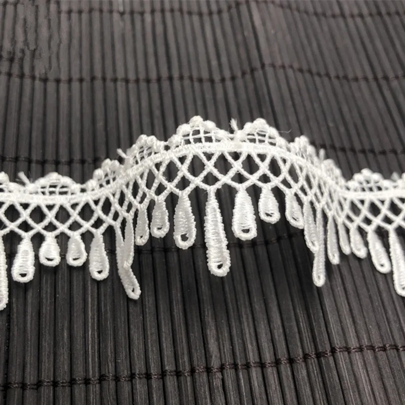 

1Yard,Lace Trim Ribbon Crochet Tassel Wedding Applique 3.5CM Wide Trimmng Dress Curtain Home Textiles Sewing Decor Crafts FL335C