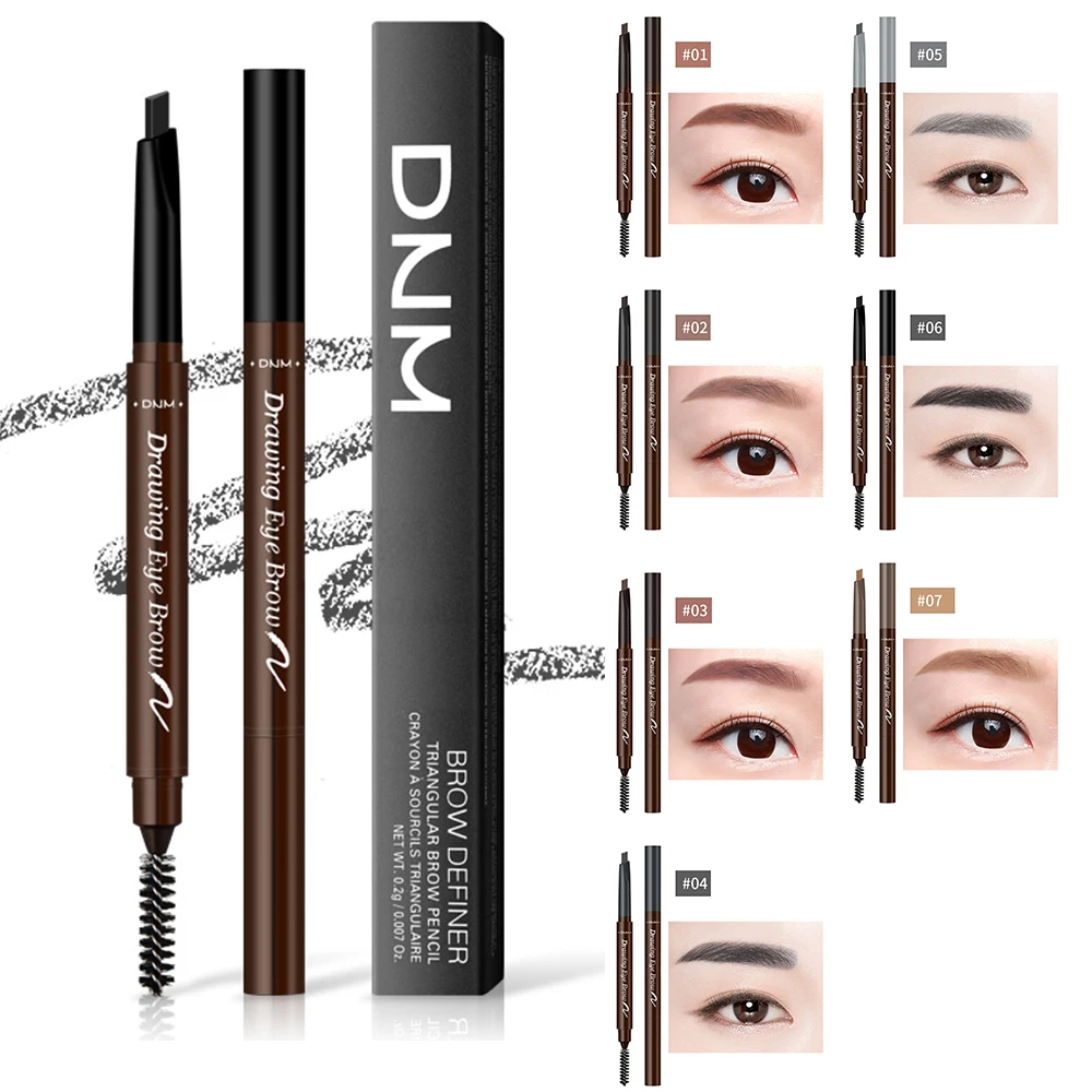 1 шт. водостойкая натуральная ручка для бровей двойная головка тени макияж семь