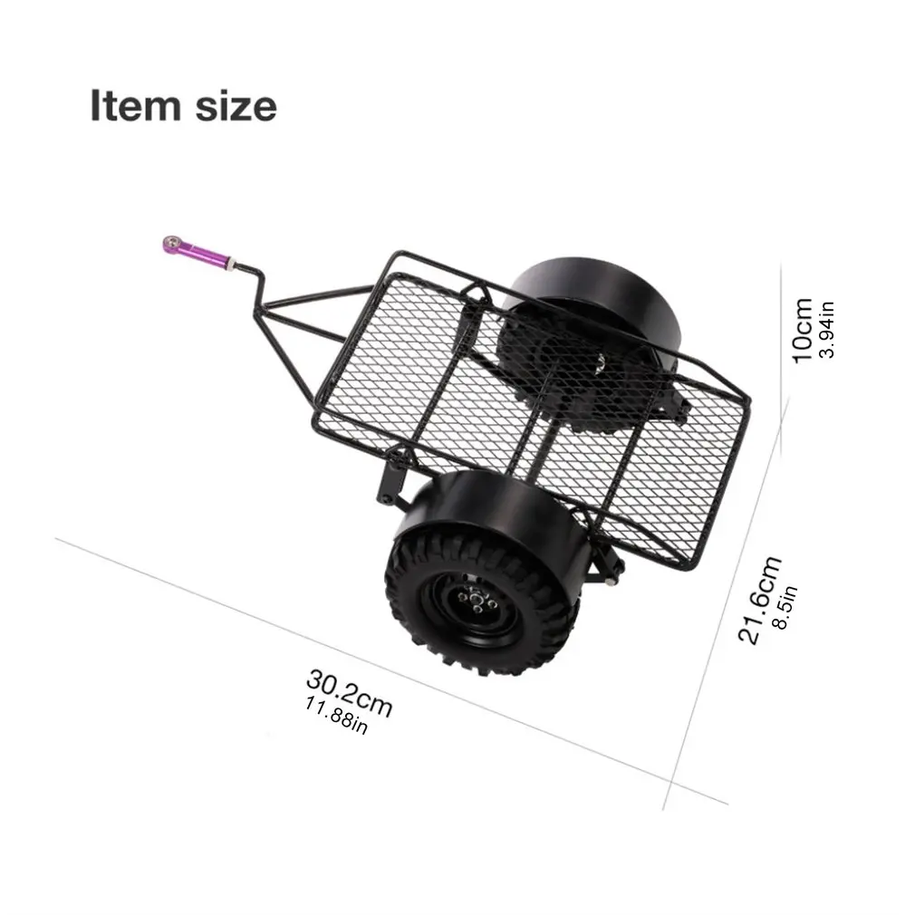 

1/10 Metal Hitch Mount Trailer 220*205mm for RC Crawler Axial SCX10 90046 Traxxas TRX4 D90 Tamiya CC01