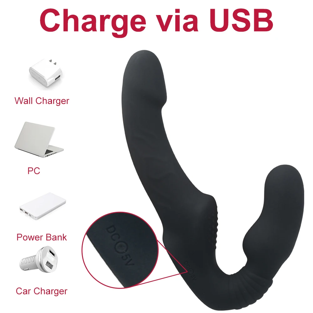 Фаллоимитатор без ремешков вибратор для пар лесбиянок двусторонний Вибратор в