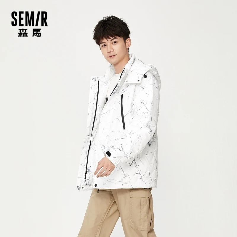 SEMIR Men Winter New Style Parkas Coat 2020 Japanese Tooling Padded Jacket Thick Hooded Thermal Function Men'S Trendy | Мужская