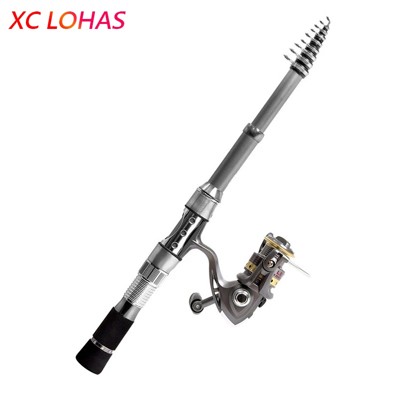 Mini Telescopic Carbon Fiber Rock Fishing Rod with Retractable Handle Ultralight Portable Pole Sea Tackle|fishing rod|telescopic carbon