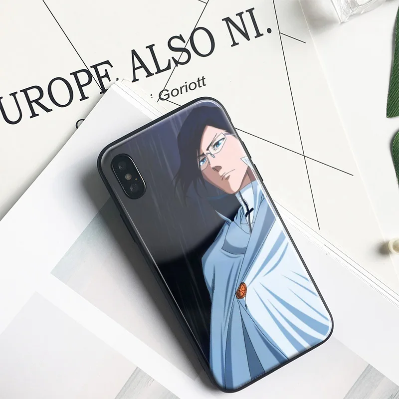Uryu Ishida Отбеливающее аниме закаленное стекло Мягкий силиконовый чехол для