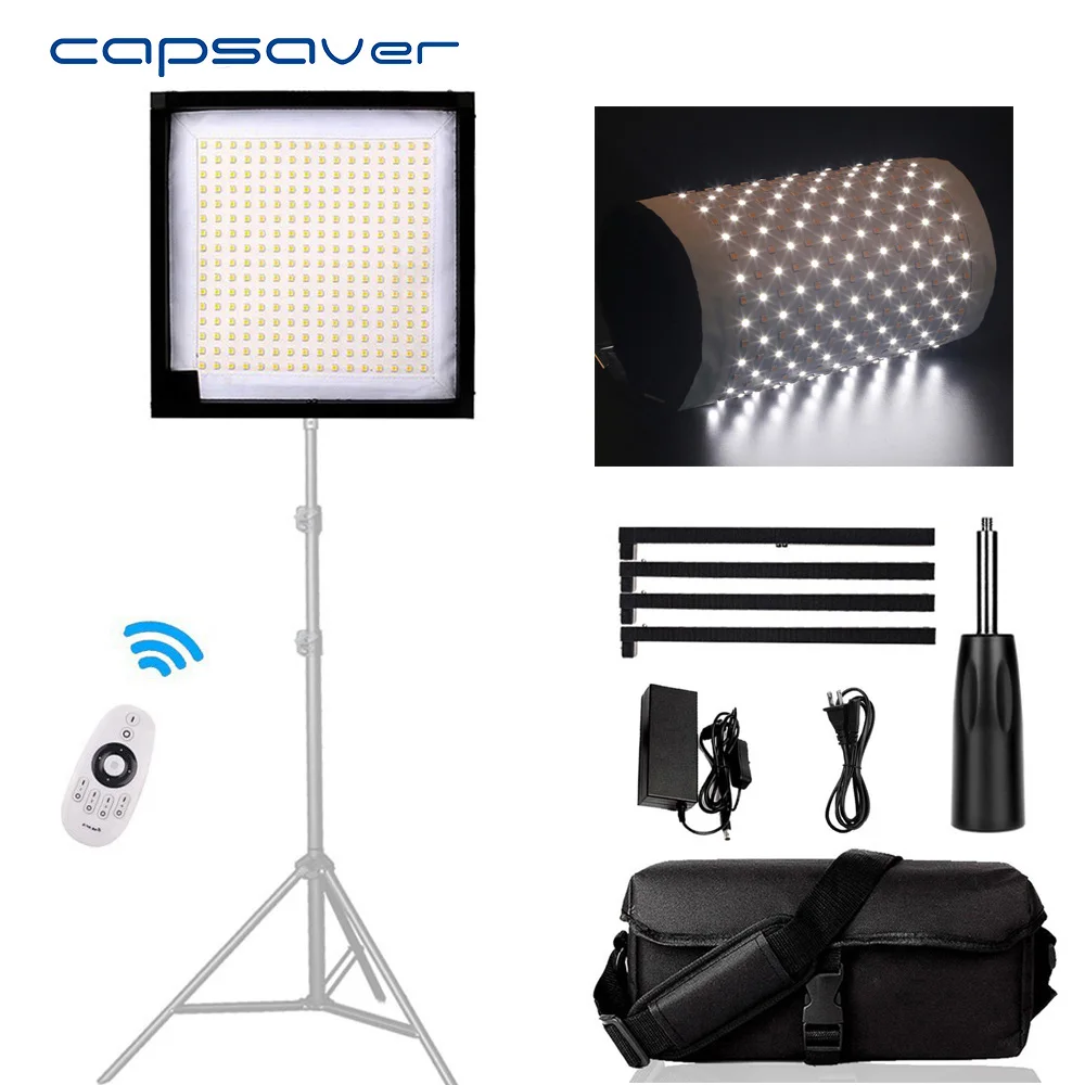 Capsaver FL1x1A светодиодный видео светильник Би Цвет гибкие гнущиеся ткань Студия