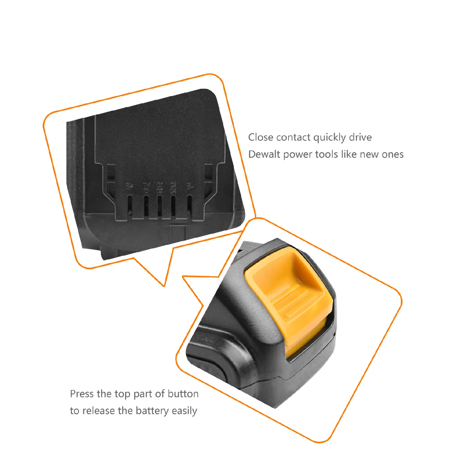 Bonadget 20V 2.0Ah для DeWalt DCB200 Перезаряжаемые Замена DCB181 DCB182 DCB204 DCB101 DCD996 DCF885 Мощность