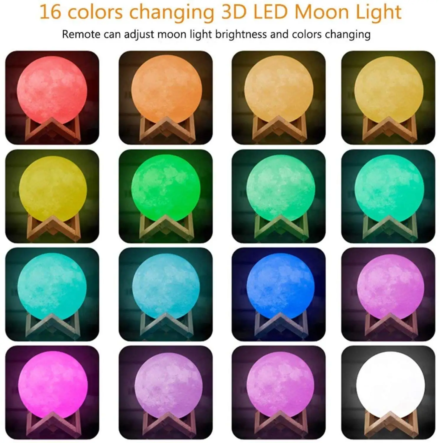 Домашний планетарный светильник в виде Луны сенсорный Индивидуальные USB 3D