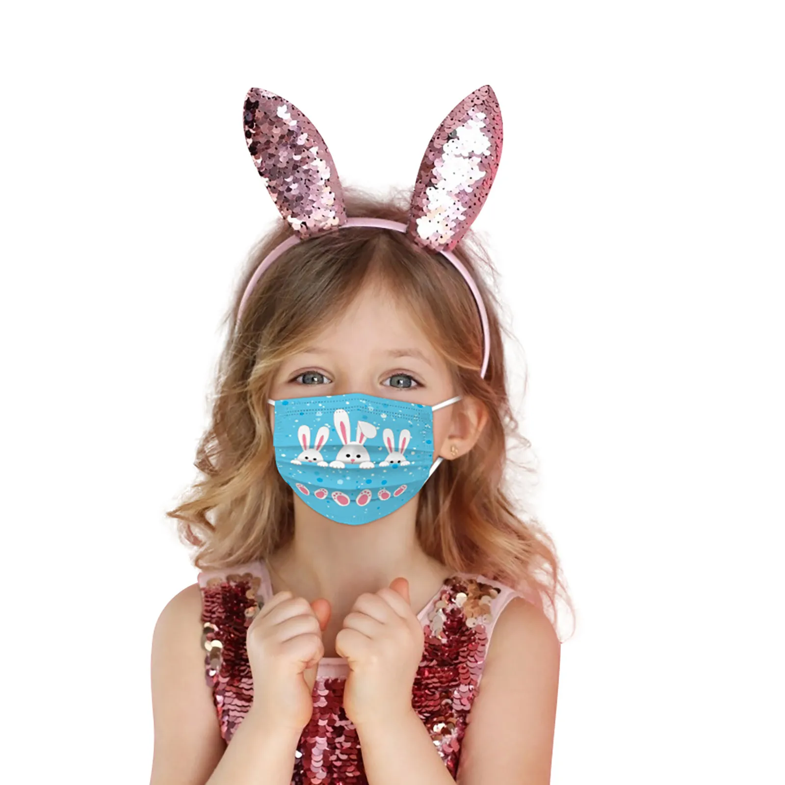 

10pcs Children's Easter Print Disposable Face Mask Industrial 3ply Ear Loop Kids Disposable Facemasks Mascarillas Para Nios