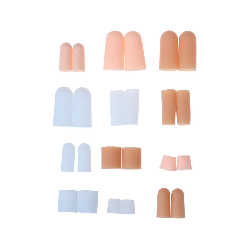 

2 Pcs Finger Toe Protector Silicone Gel Cover Cap Pain Relief Preventing Blisters