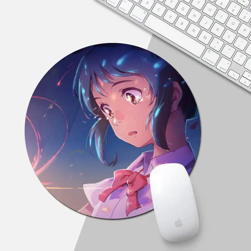 

Anime your name gamer play mats Mousepad Game Office Work Round Mouse Mat pad XL Non-slip Laptop Cushion mousepad