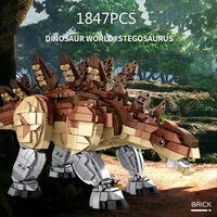 classic creative jurassic dinosaurs moc building block stegosaurus model bricks educational toys collection for boys gift