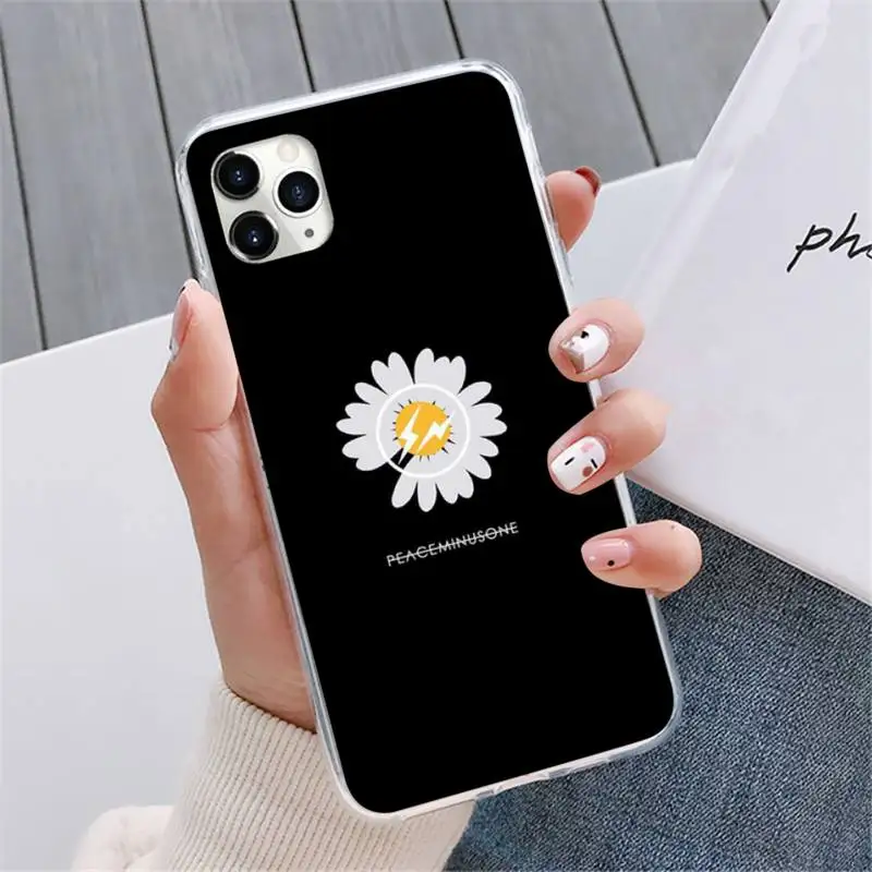 

Black White Flower Daisy Phone Case For iphone 12 5 5s 5c se 6 6s 7 8 plus x xs xr 11 pro max mini