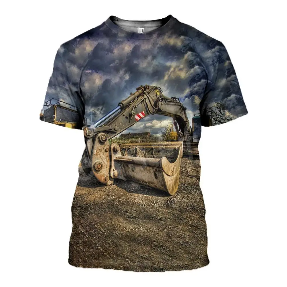 

Tessffel Excavator Heavy Equipment Operator Worker Driver Mens/Womens 3Dprint Summer Funny Streetwear Tee Tshirt Short sleeve D1
