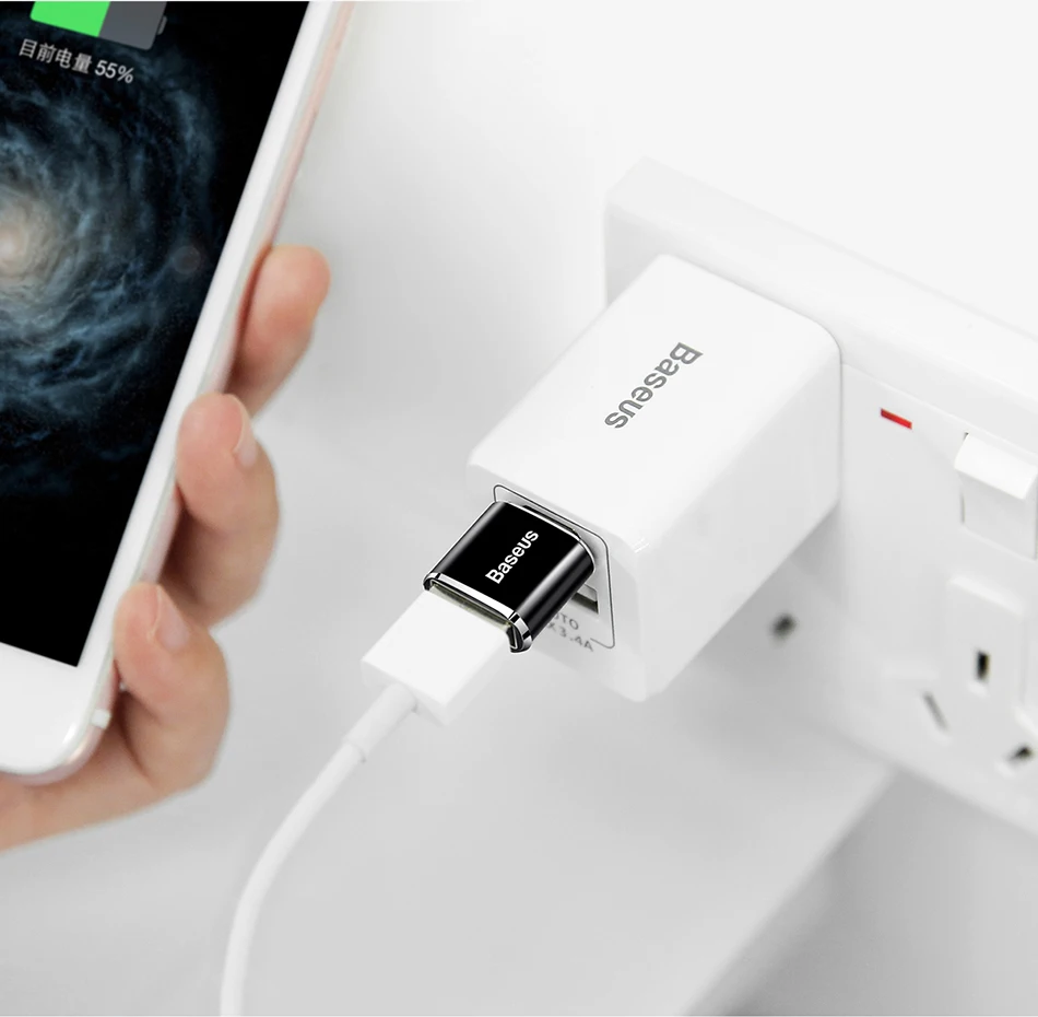 Baseus usb type C OTG адаптер USB C штекер для Micro USB Женский Кабельные конвертеры для Macbook samsung S10 huawei USB для type-c OTG