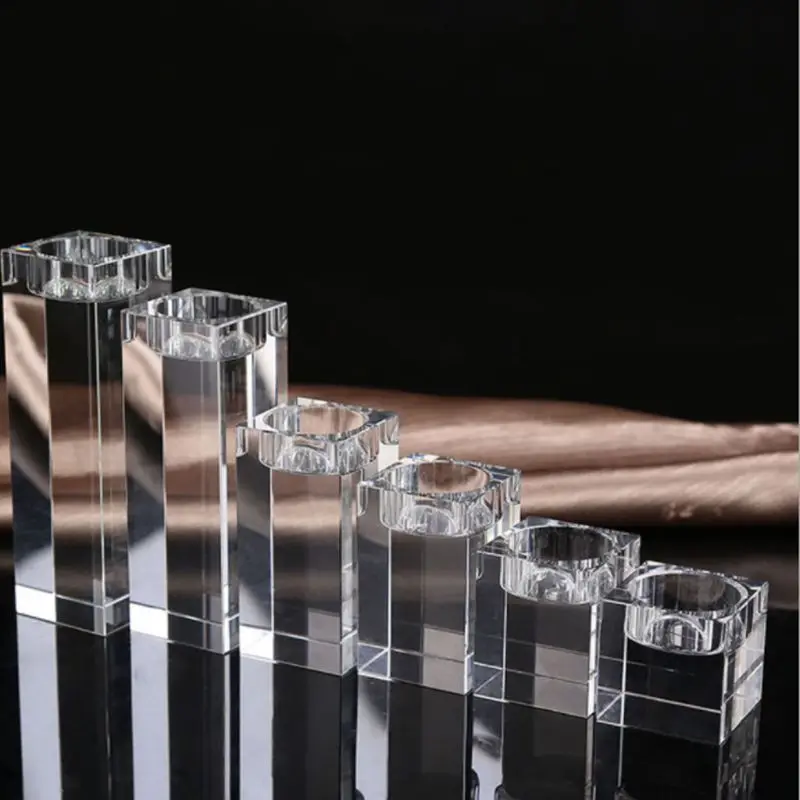 Square White Crystal Religious Candle Holder Tealight Candlestick for Home Wedding Party Decorations Candelabra Centerpieces | Дом и сад
