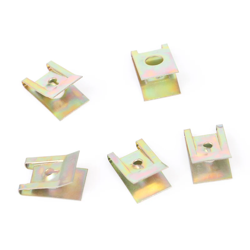

20Pcs Car Fastener Clip Screw Base 3mm Hole U Type Nut Mounting Fastener Clips Automobile Engine Fender Bumper Guard Plate Clamp