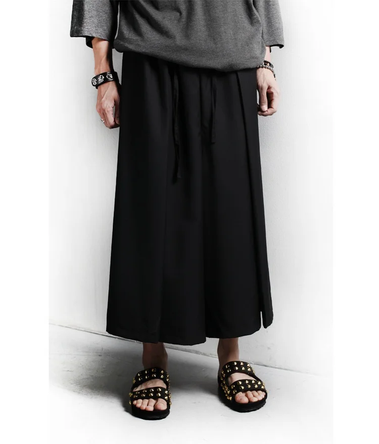 

Wide leg Samurai pants skirt loose casual Japanese hairstylist Daofu retro kimono men's fashion