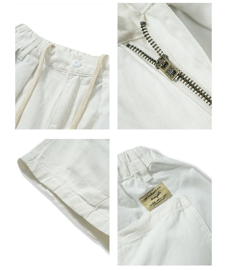 

Men Summer Japan Retro Fashion Streetwear Hip Hop Loose Elastic Waist Black White Shorts Male Women Couple Wide Leg Shorts