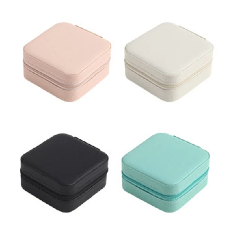 

L5YD Portable Jewelry Organizer PU Leather Display Case Earrings Ring Necklace Jewellery Storage Box Organizer