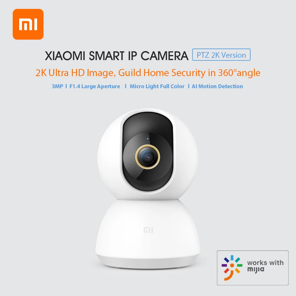 Умная веб камера Xiaomi PTZ 2K 1296P WiFi панорамирование наклона ночное видение угол