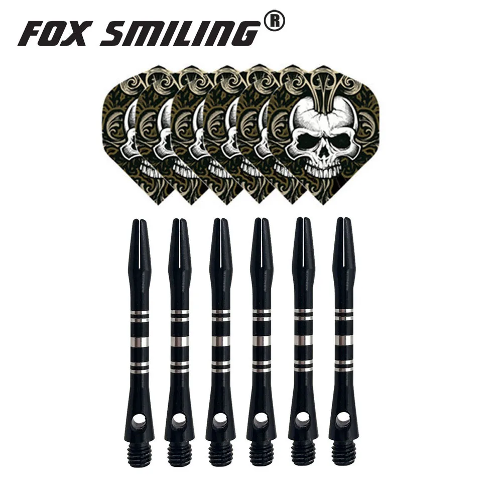 Fox Smiling 35/41 мм алюминиевый дротик валы и Дротика s Перелёты комплект Dardos перо Листья аксессуары для игры в дартс набор для Дротика настольные игры