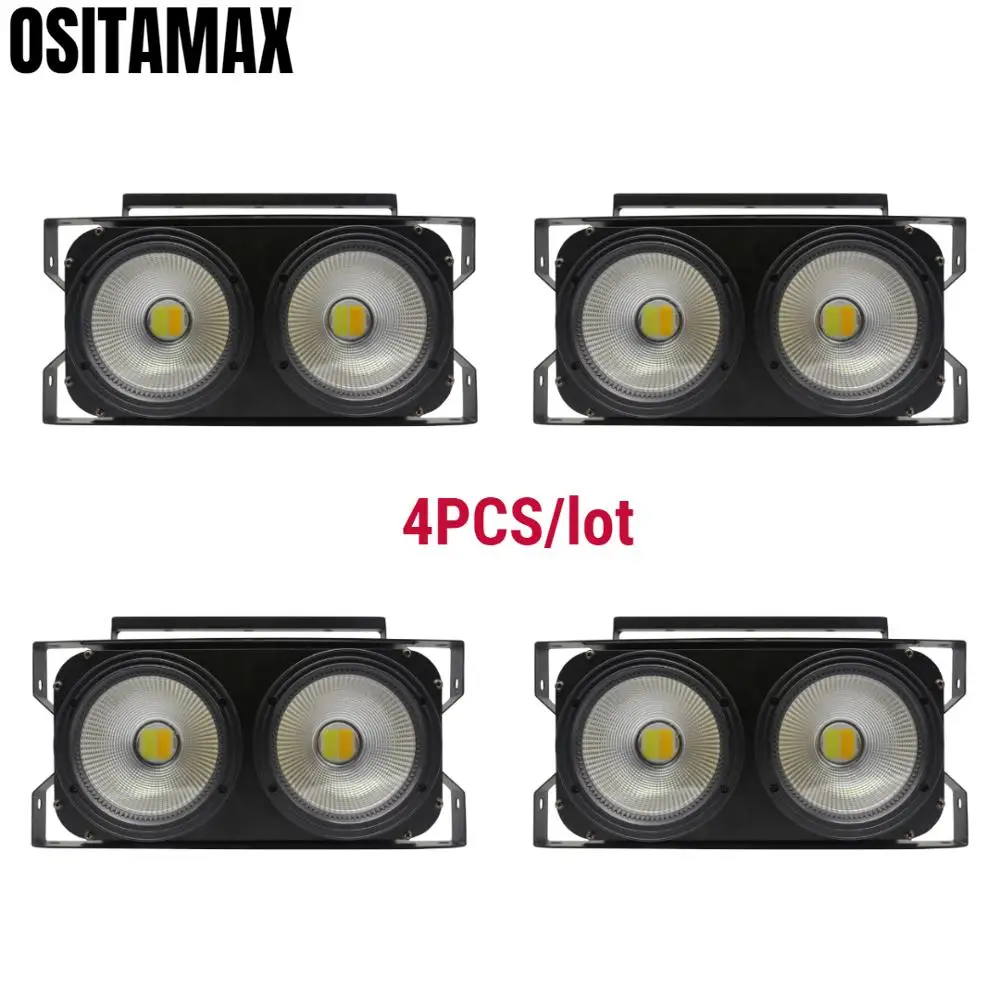 4 шт. Lyre LED 2X100W 2 глаза COB поворотный свет Теплый Холодный белый DMX сценический