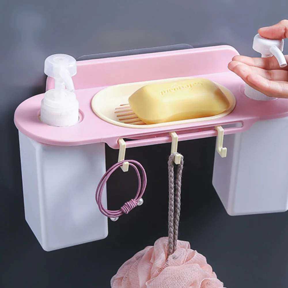 

Punch-free Storage Stand Practical Soap Shampoo Cosmetic Shelf Holder Organizer Storage Rack for Home Bathroom (Green)