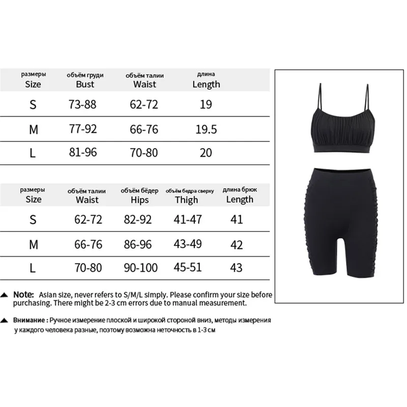 

Workout Active Wear Matching Set Women Strap Casual Sporty 2 Piece Outfits Summer Camis And Biker Shorts Sets