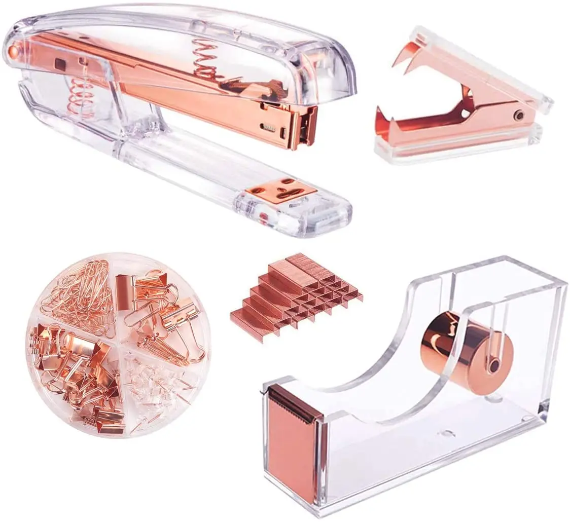 Степлер из розового золота для снятия степлера скобы Диспенсер ленты зажимы