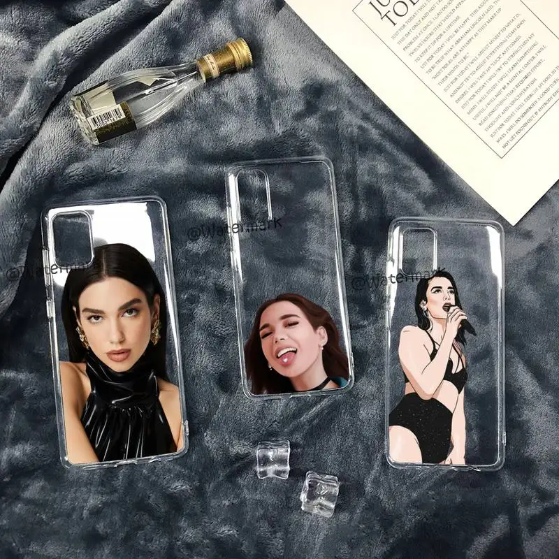 

Dua-Lipa Singer Phone Case For Samsung S30 S21 S20 Fe Note 20 Ultra S10 S9 S8 Plus S7 S10e Transparent Cover