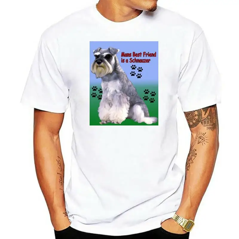 

Schnauzer Dog T shirt Mans Best Friend - Choice of size colours!
