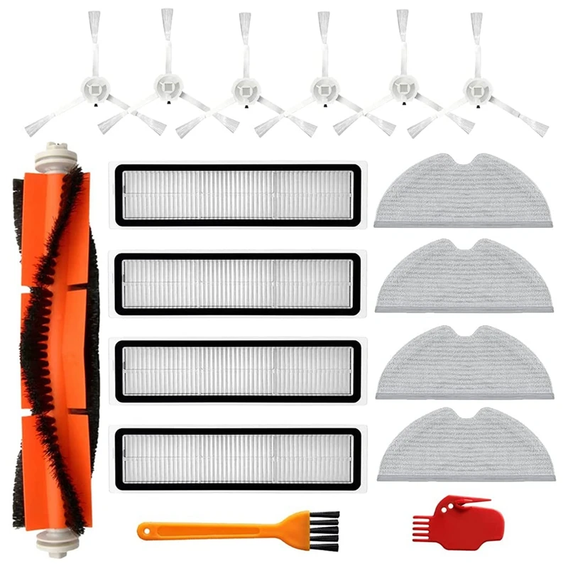 

Accessory Kit for Dreame D9 Vacuum Parts, Includes 1 Main Brush, 6 Side Brush, 4 Filters, 4 Mop Cloth, 2 Cleaning Brush