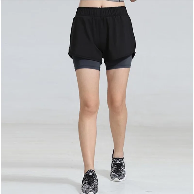 2 в 1 Женская быстросохнущая одежда для фитнеса йоги тренировок спортивная облегающие трико бега