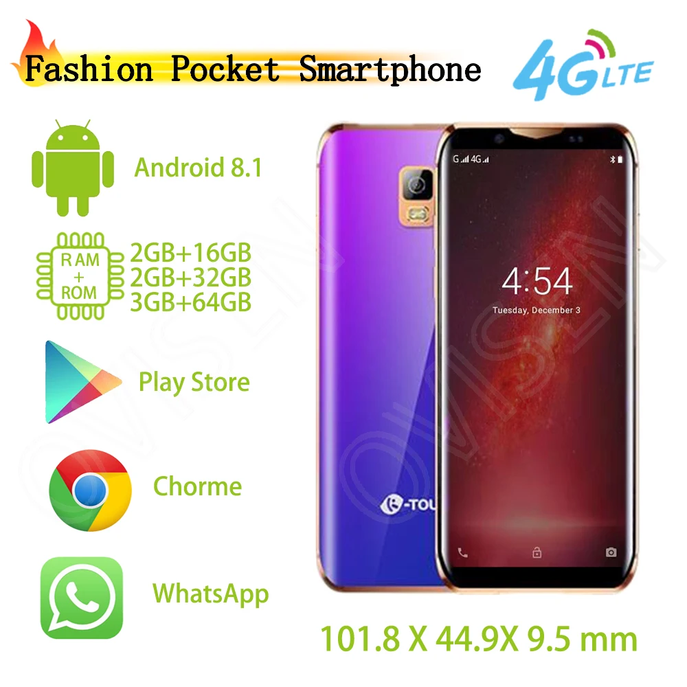 4G Карманный смартфон K-touch i10 3,5 дюймов изогнутый экран мобильный телефон Android 8,1 Лицо ID роскошный мобильный телефон Google Play магазин