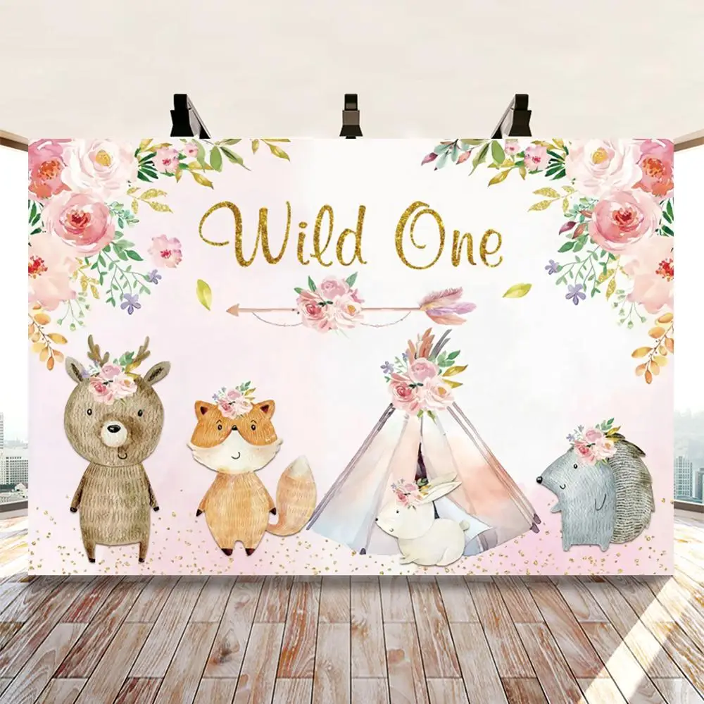 

Yeele Wild One Safari Party Photocall For Baby Tent Photography Backdrop Personalise Photographic Backgrounds Photo Studio Props