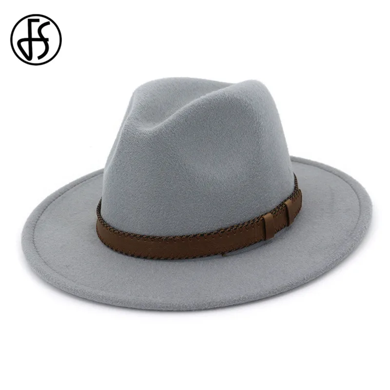 Мужская фетровая шляпа FS шерстяная Классическая Трилби с широкими полями в