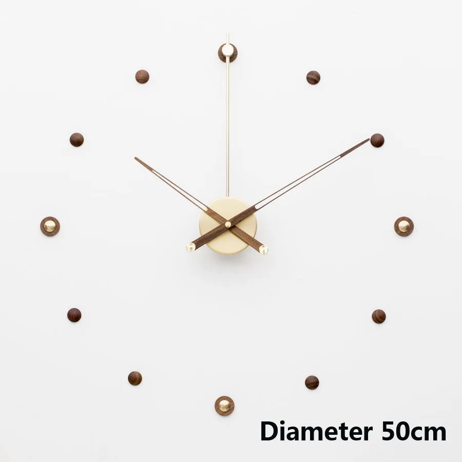 Metal Diameter 50cm 80 см большие деревянные металлические настенные часы современный дизайн скандинавские украшения гостиной большие DIY часы из наклеек настенные домашние декоративные часы - Цвет: Metal Diameter 50cm