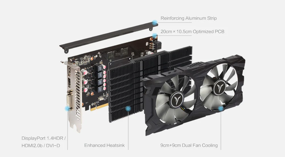 Yeston Radeon RX560D 4 ГБ GDDR5 PCI Express 3,0 DirectX12 видеоигровая видеокарта внешняя видеокарта для рабочего стола