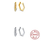 Автоклав 1 пара 2021 модные серьги-кольца для женщин 925 стерлингового серебра пирсинг с шестигранной головкой циркон женские серьги для женщин, ювелирные изделия для вечерние