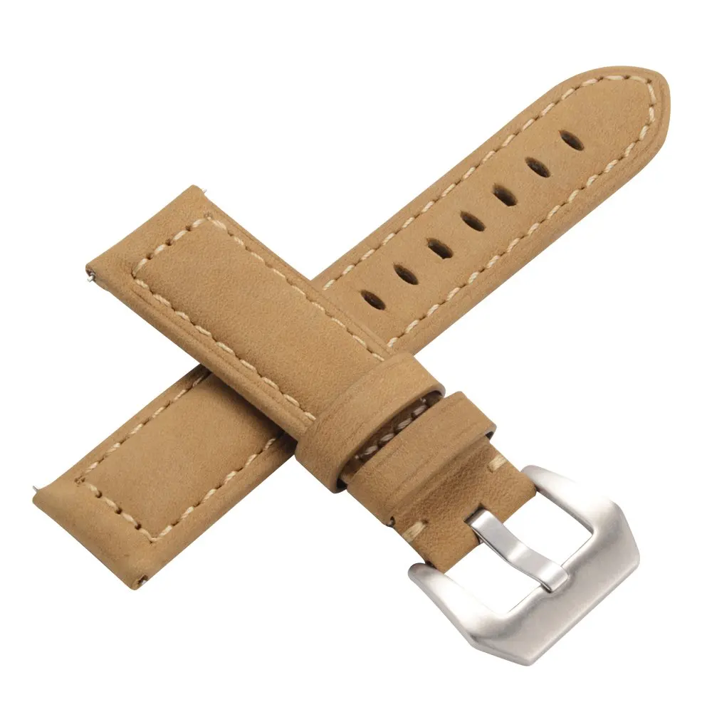 Light Brown Ремешок из натуральной кожи для samsung Galaxy Watch, мягкий сменный Браслет-браслет с застежкой из нержавеющей стали для gear s3 - Цвет ремешка: Light Brown