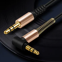 3 5mm audio cable stereo aux jack to jack cable 90 degree right angle male to male with spring protect for car headphone phone