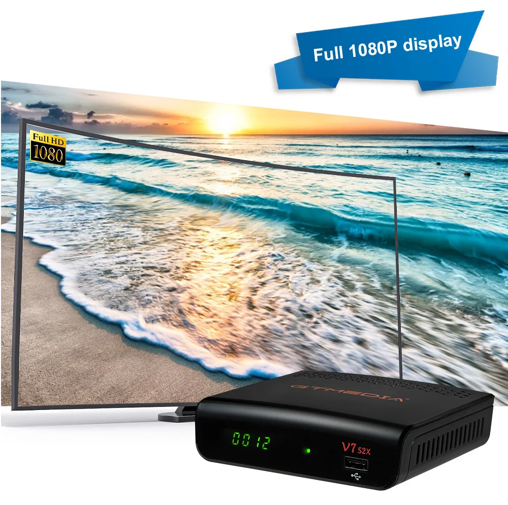 Спутниковый ресивер GTMEDIA V7 S2X 1080p Full HD DVB S2 Power Vu GT MEDIA поддержка USB Wi-Fi | Электроника