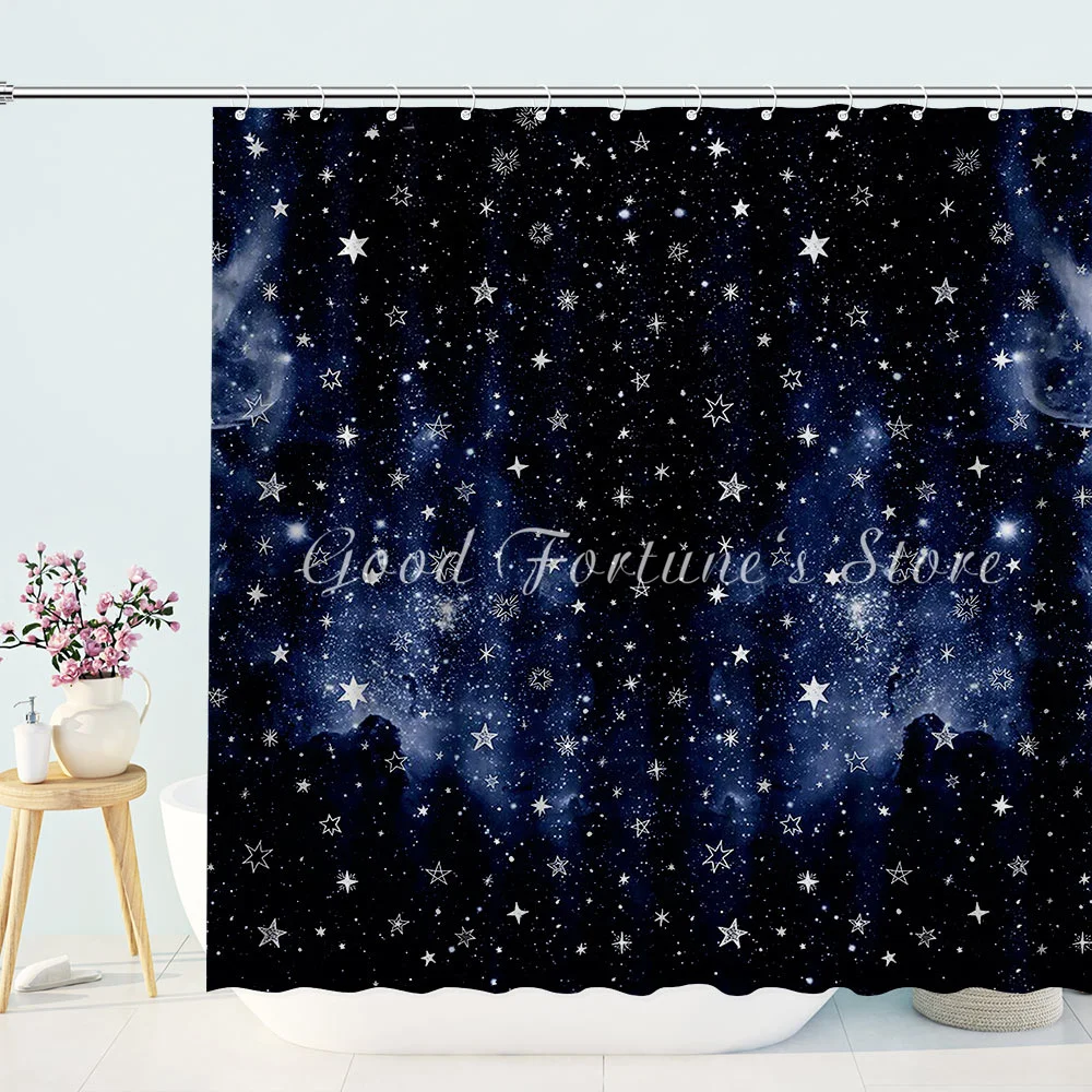 Dark Night Galaxy Dazzling Shower Curtain
