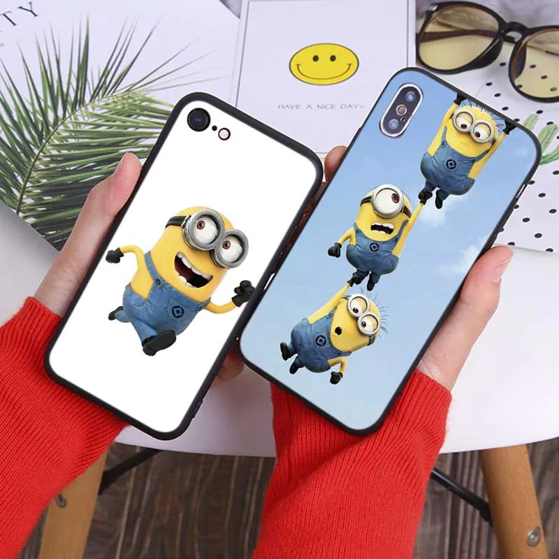 Чехол с миньонами для iPhone 7 11 pro max XR X 6S 8 XS MAX 6 plus SE 5S Прозрачный мягкий силиконовый