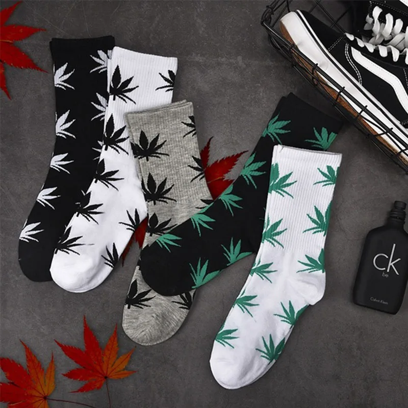 

Fashion Comfortable High Quality Cotton Socks Leaf Maple Leaves Casual Long Paragraph Hemp Weed Boat Socks Spring And Autumn Sox