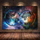 Абстрактный глобус, мир плакат-карта, Вселенная, планета, холст, живопись, принты, скандинавский звездное небо, домашний декор, настенное искусство, Настенная роспись, комната